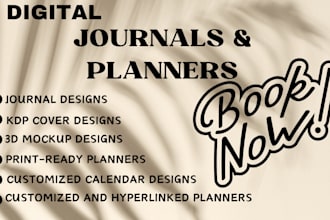 design etsy digital planners calendars journals and worksheet for you