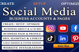 create, setup, manage all social media account like facebook instagram linkedin