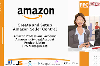 setup amazon seller central and product listing, amazon VA