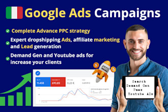 set up and manage PPC strategy on google ads dropshipping, affiliate and lead