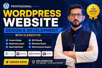 build, design or redesign wordpress website or website developmen with elementor