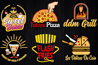 do minimalist pizza, food, kitchen and restaurant logo or any graphics design
