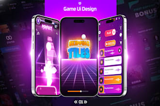 design stunning game UI UX for mobile