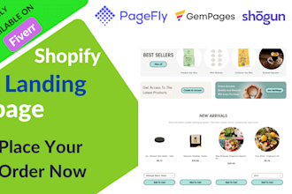 design shopify website or landing page with pagefly, gempages,shogun