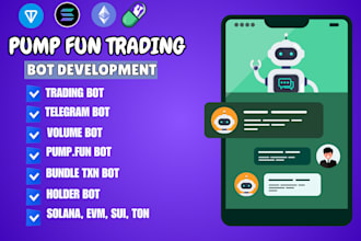 develop solana pumpfun bot, telegram volume bot, evm, sui, ton, gas pump holder