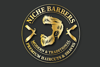 do custom barber, barbershop and beauty salon logo