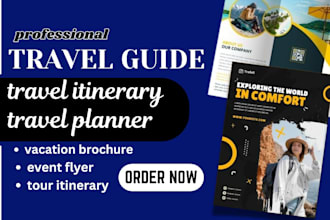 write travel guide, tourism, itinerary, vacation, family trip, tour, event flyer