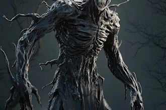 create concept drawings for fantasy characters and spooky horror creatures