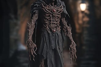 make concept art images for scenes in fantasy and horror