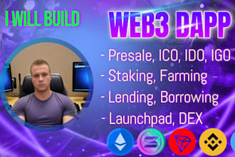do token, dapp like presale staking launchpad dex defi bridge on evm solana xrp
