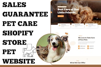design profitable pet care shopify store pet care website
