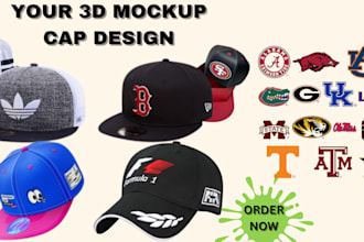 design a premium hat or caps 3d mock up with your own choice