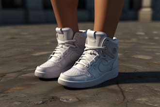 create 3d footwear and 3d shoes shoes sneakers for games like second life