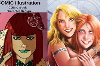 draw 2d comic illustration comic book art game art character design comic artist