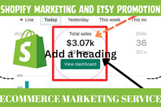 boost shopify etsy ebay amazon product marketing promotion seo sales traffic ads