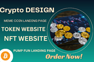 design crypto meme website, nft website, or landing page token website