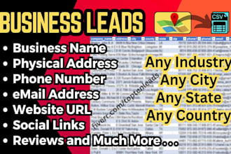 expertly do lead generation, google map scraping, b2b leads