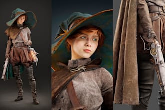 3d game character, ue5 control rig, 3d realistic character, glb model animation
