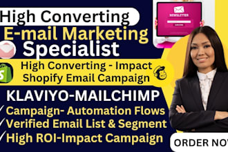 manage email marketing campaign specialist setup klaviyo flows mailchimp expert