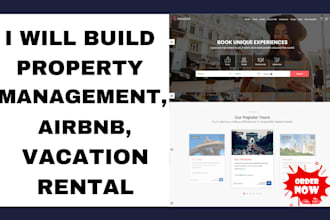 build property management website, vacation rental with booking, wix, wordpress