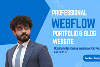 design a modern webflow portfolio or blog website with SEO