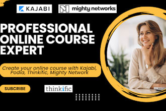 do online course website, podia thinkific, teachable kajabi website
