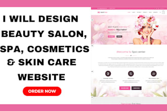 design spa website, beauty salon website, cosmetic, skincare website wordpress