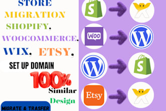 migrate backup clone revamp wix website to shopify website and domain
