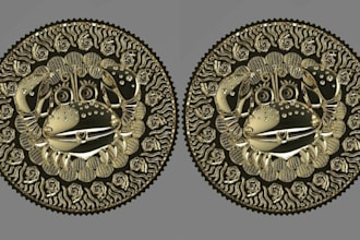 do quality 3d coin model, bas relief, medallion cnc design for 3d printing