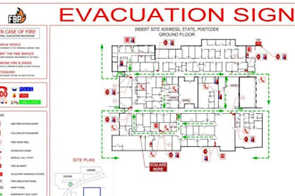 design evacuation route and fire protection sprinkler system