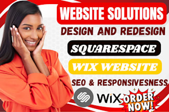 build squarespace wix website design wix redesign squarespace landing page SEO