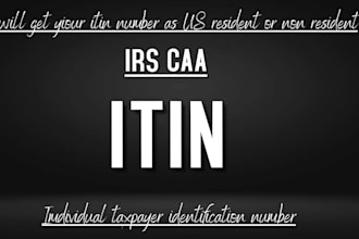 apply for your itin number as a caa from irs