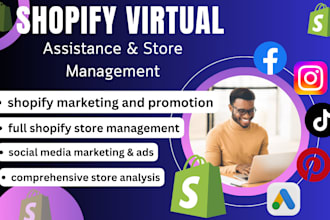 audit shopify dropshipping store virtual assistant manage sale marketing fix bug