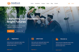 design elearning education website lms website school website college website