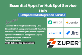 integrate jira aircall cloudtalk pendo segment zuper with hubspot service hub