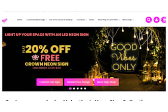 design neon shopify store neon website led light neon light store neon sign