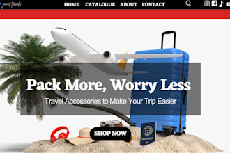 design travel accessories shopify camping equipment store travel bag website