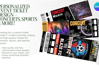 design professional custom tickets for events, concerts, and parties