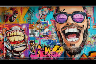 do awesome graffiti font, graphic tshirt design, pop art