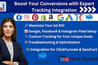 integrate facebook meta pixel tracking leads checkout clickfunnels samcart ads