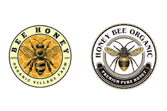 design hand drawn vintage bee logo