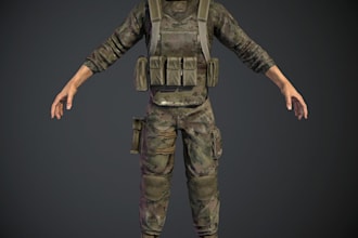 ue5 3d game character, unity texture, retopology, control rig, 3d animation, aaa