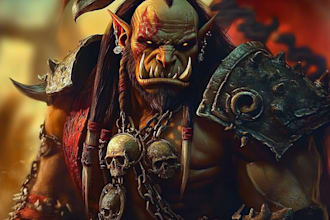 draw a vector art of your wow of warcraft character art