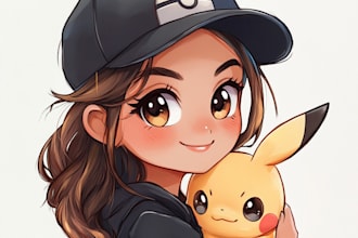 draw you as a cute chibi pokemon trainer