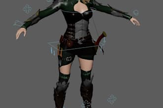 game ready 3d character for ue5, dayz, unity game, retexture, ik fk control rig