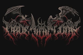 draw black, slam, or death metal logo for your band