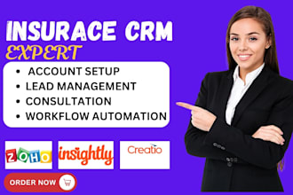 setup insurance crm zoho salesforce insightly creatio radiusbob insurecrm cloven