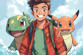 draw you as a pokemon trainer with your pokemon