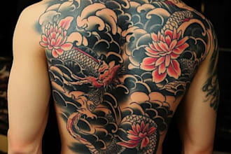 draw a japanese or oriental tattoo design for you