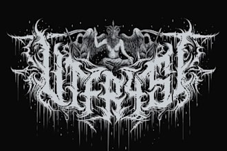 design death metal logo, slamming,gore grind,black metal